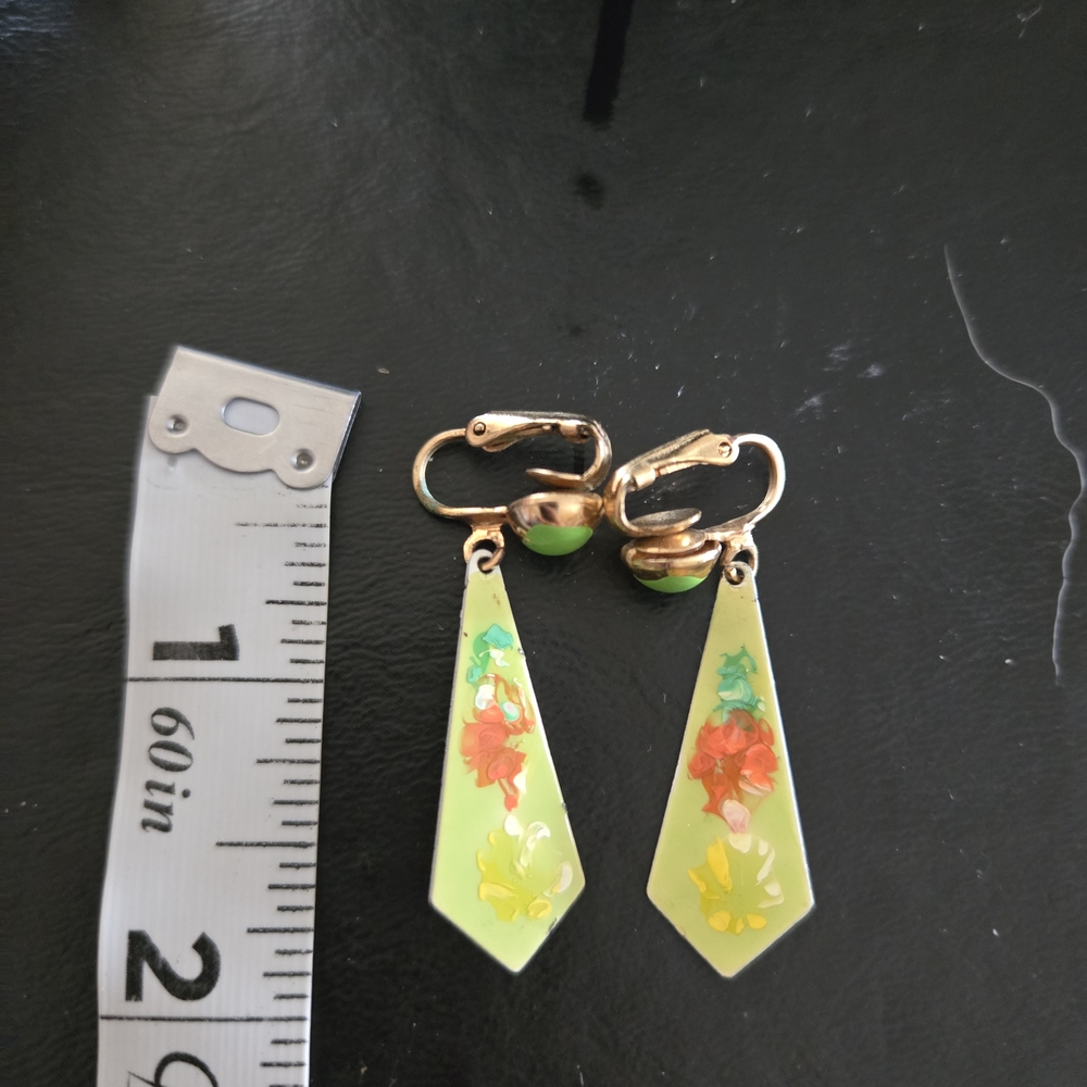 Floral Drop Earrings with Gold Accents